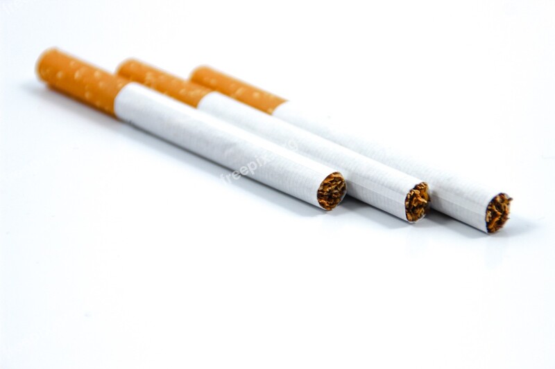 Tobacco Cigarette White White Background Free Image