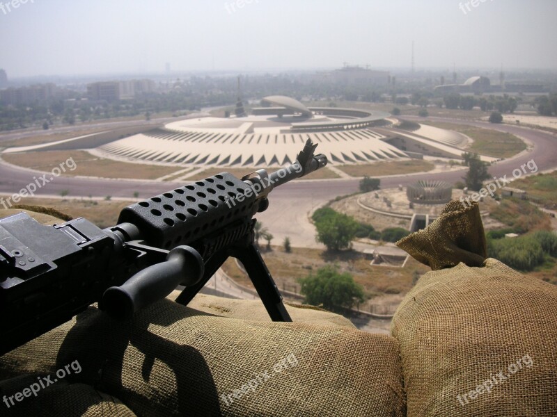 Machine Gun Gun Iraq War Weapon