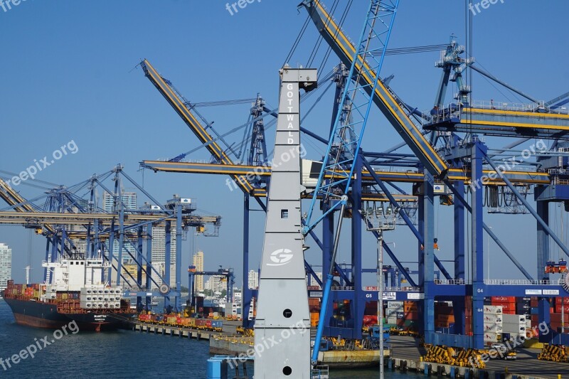 Port Colombia Crane South America Kartagena