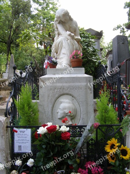 Falls Frederic Chopin Cemetery Father Lachaise Paris