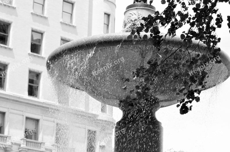 Fountain Statue Water Basin City