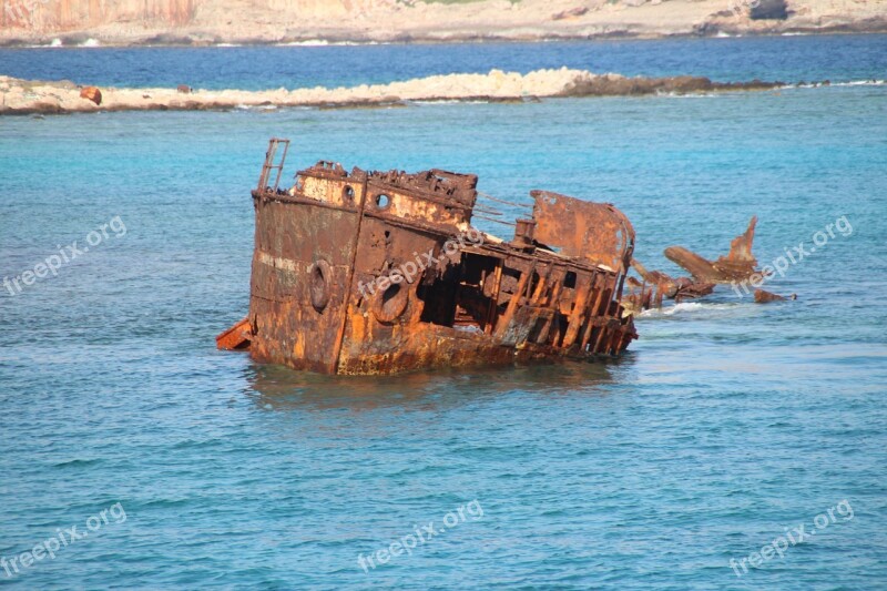 Ship Wreck Water Sea Blue