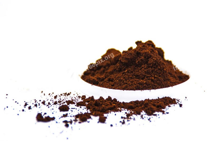 Coffee Powder White Background White Food