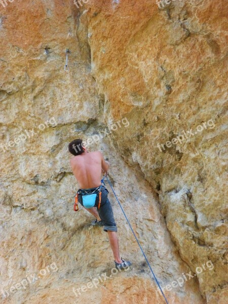 Rock Wall Escalation Climber Siurana Free Photos