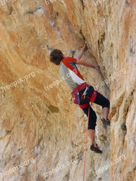 Climber Escalation Rock Wall Siurana Harness