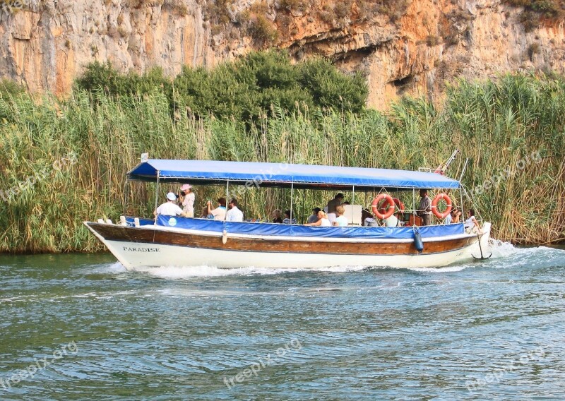 Boat Tourists Dalyan Turkey Free Photos