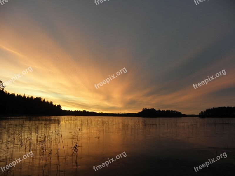 Lake Ice The Morning Sky Free Photos