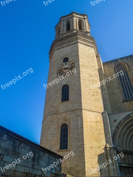 Spain Catalonia Girona Cathedral Belfry