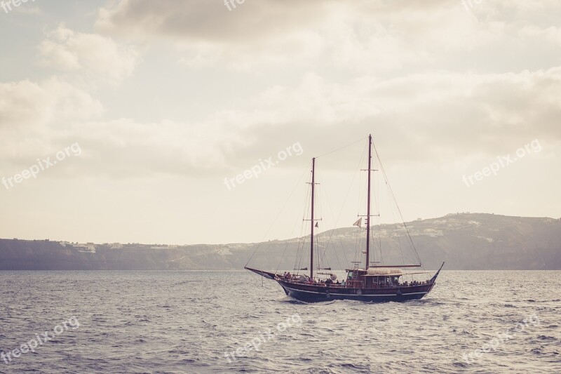 Boat Ship Sea Greek Islands Travel