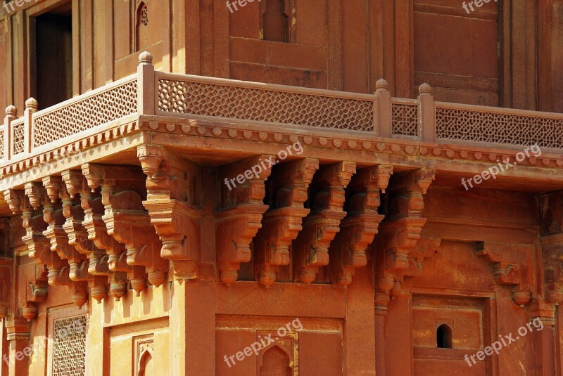 India Fahtepur Sikri Palace Architecture Stone Lace