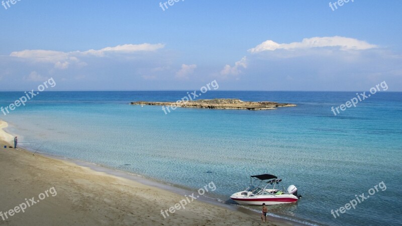 Cyprus Protaras Beach Sea Horizon