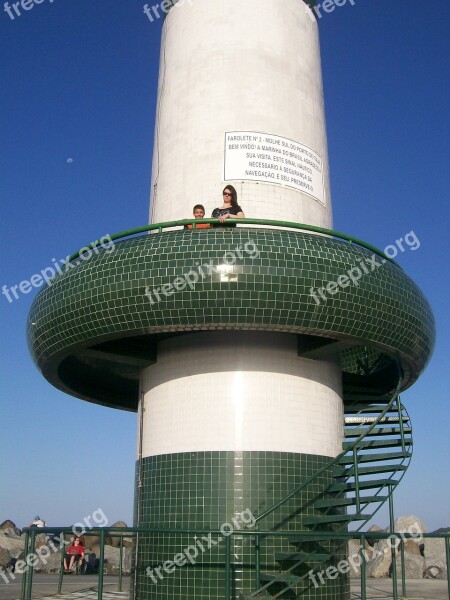 Lighthouse Jetty Itajai Santa Catarina Brazil