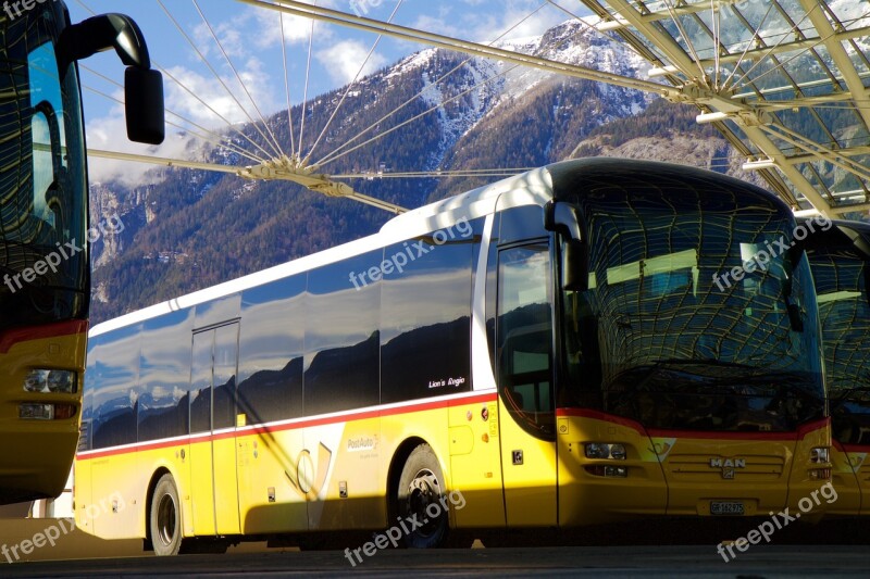 Car Bus Postauto Mountains Bus Ride