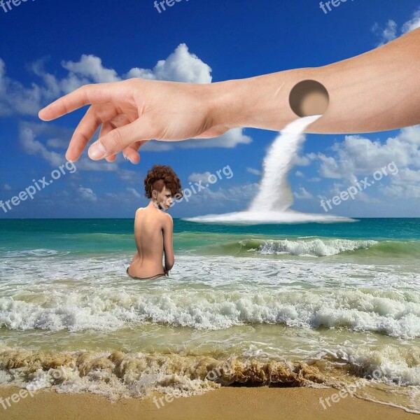 Water Ocean Hand Beach Sea