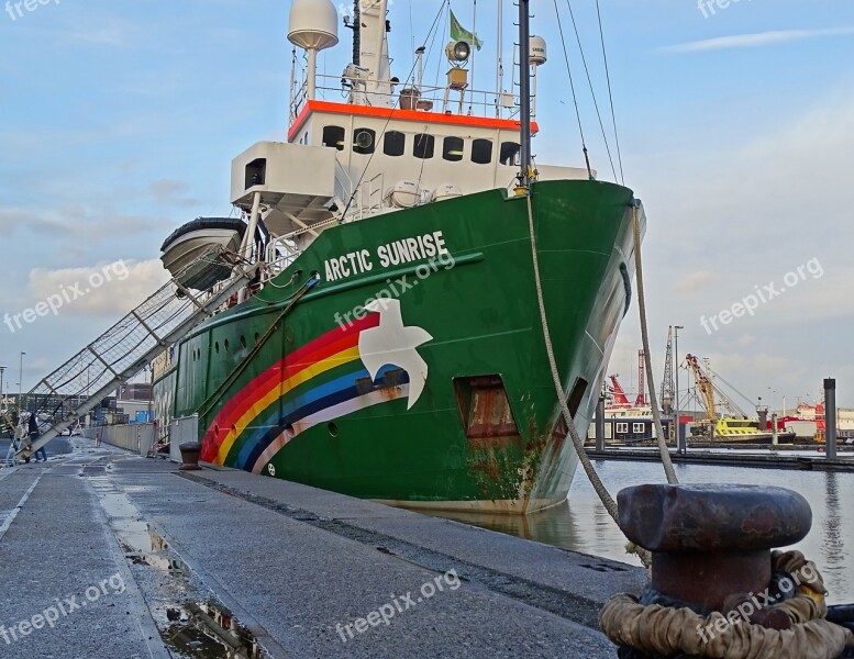 Greenpeace Boat Arctic Sunrise Port Delfzijl