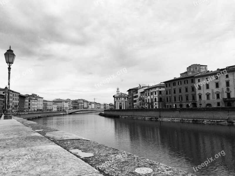 Europe Pisa Italy Black White