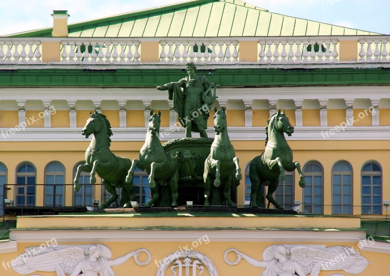 Russia St Petersburg Mariinsky Theatre Art Statue