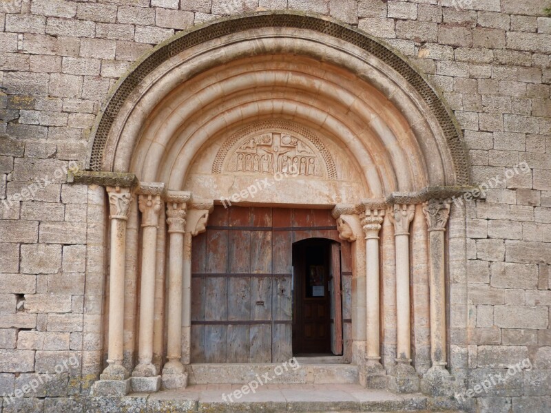 Portalada Romanesque Church Romanesque Pantocrator Relief