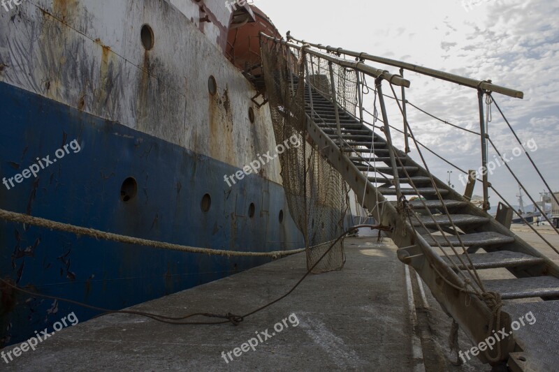 Boat Stairs Port Vigo Galicia