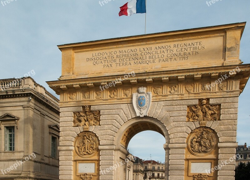 Montpellier Triumphal Arch Facade Architecture Free Photos