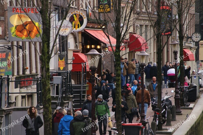 Amsterdam Redlightdistrict Canals Whore Neighborhood People