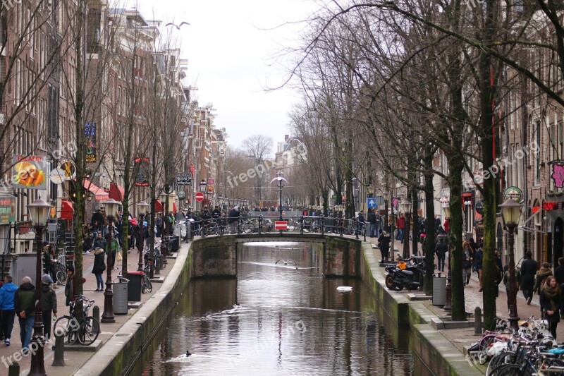 Amsterdam Canals Street Scene Canal Netherlands