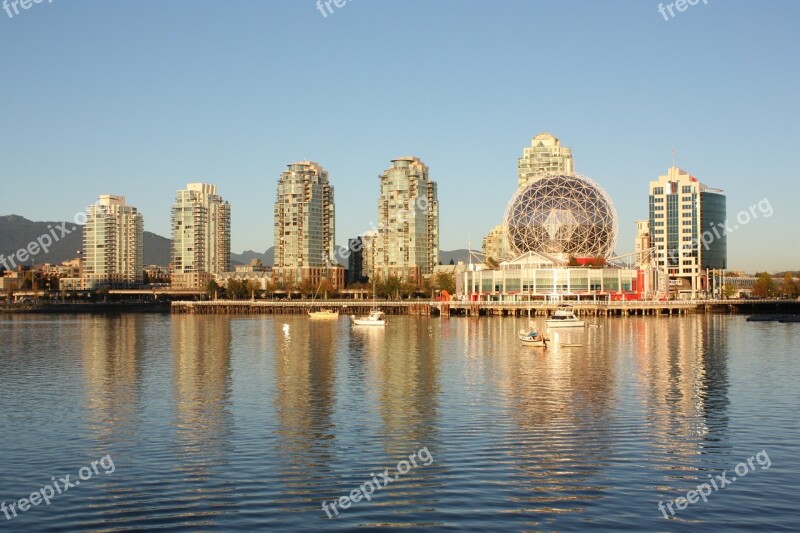 Water False Creek Vancouver Reflection Free Photos