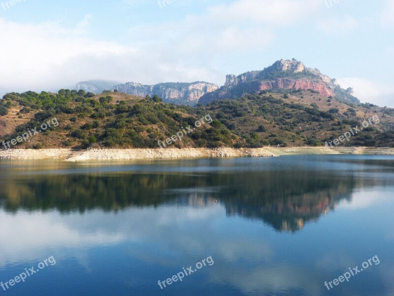 Mountain Lake Reflection Siurana Free Photos