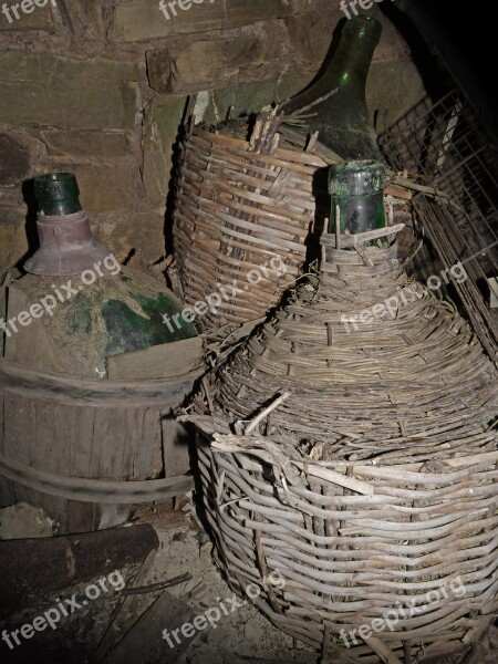 Carafes Carboys Bottles Glass Wicker