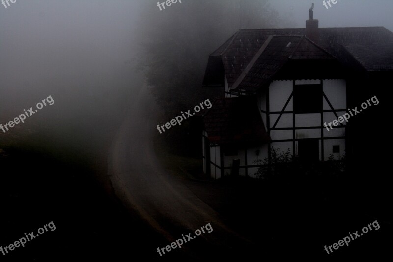 House Haunted House Black Shadow Fog