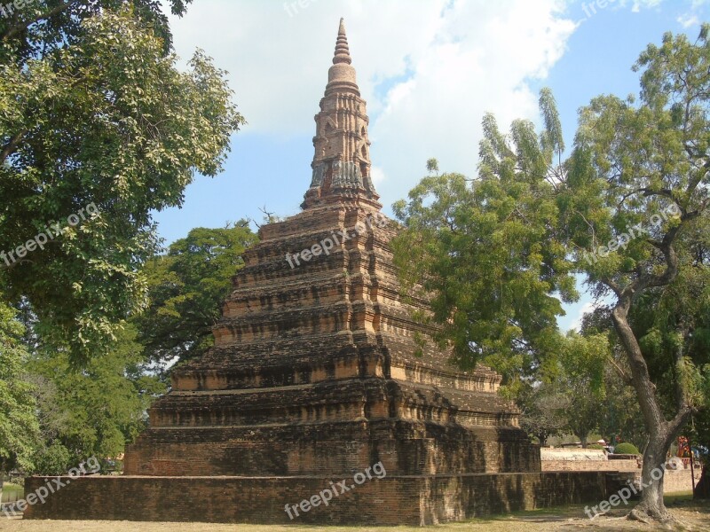 Thailand Ayutthaya Temple Ruins Ancient