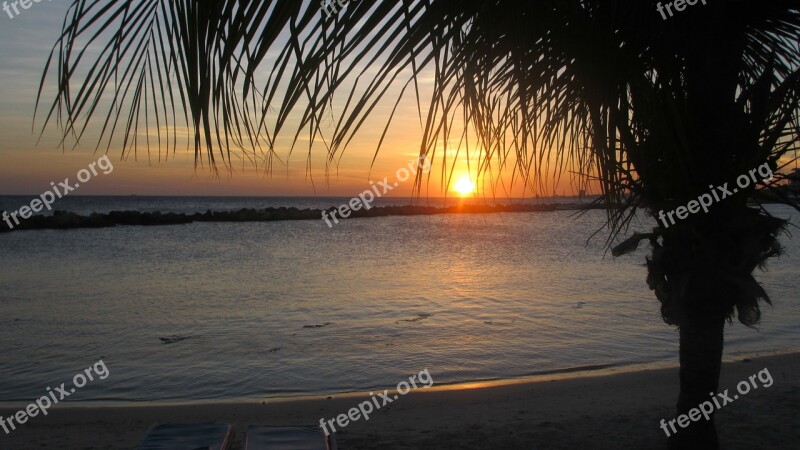 Curacao Sunset Caribean Sea Evening