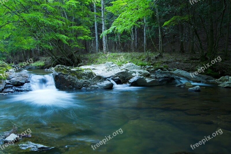 River Mountain Landscape Fall Forest