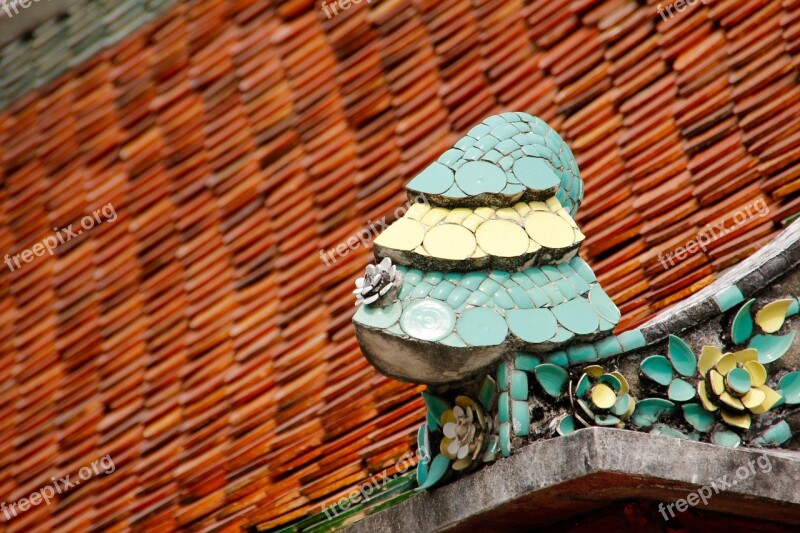 Roof Sculpture Mosaic Tiles Colorful