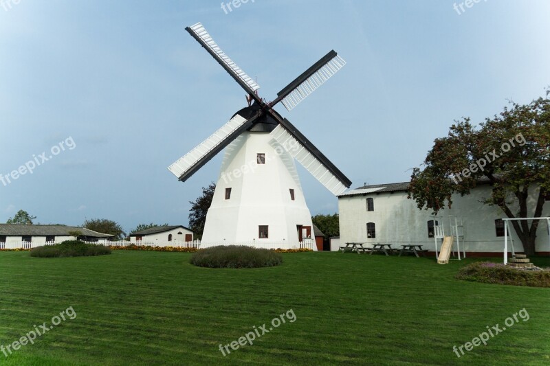 Windmill Bornholm Denmark Building Rush