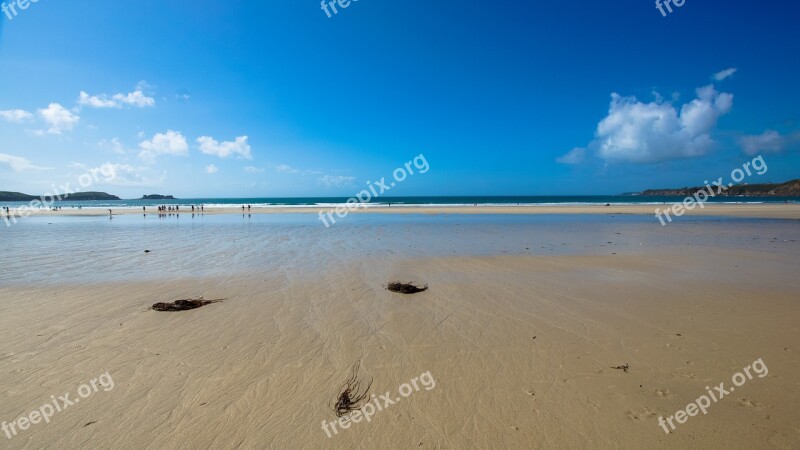 Beach Sky Ebb Low Tide Falling Tide