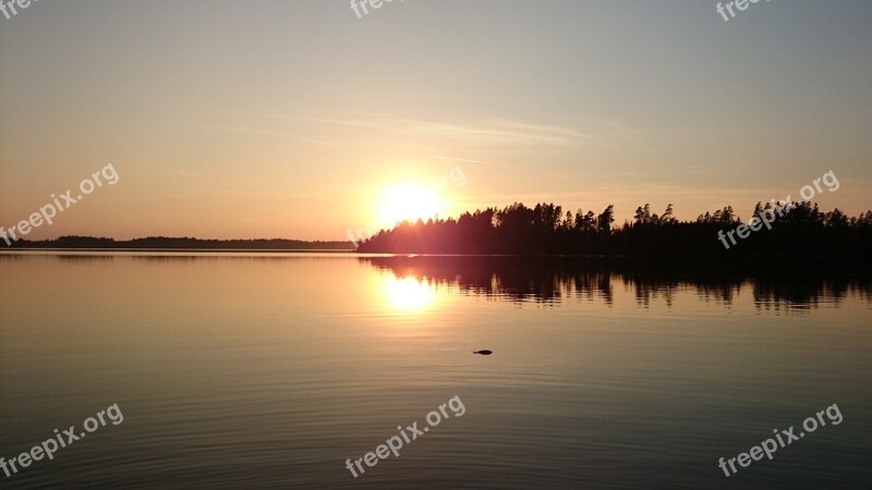 Sunset Horizon Summer Himmel Landscapes