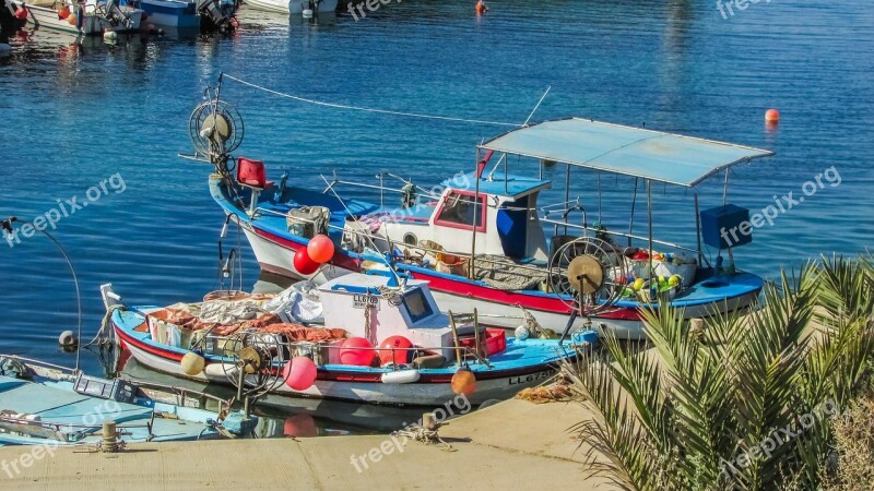 Cyprus Xylofagou Fishing Shelter Boats Free Photos