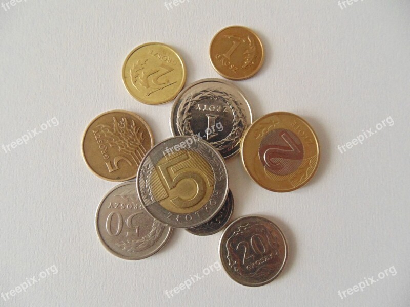 Coins Polish Currency Money Poland