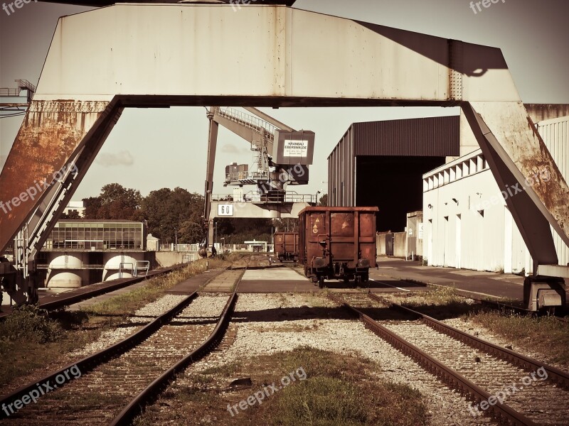 Industry Port Rhine Harbour Crane Water