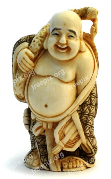 Buddha Statue Mammoth Ivory Art Japanese