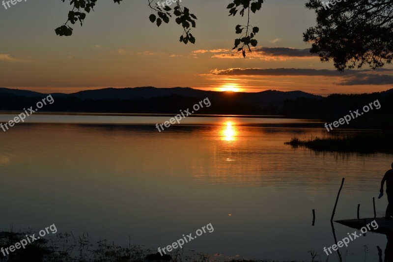 šumava West Sun Horizon Lake