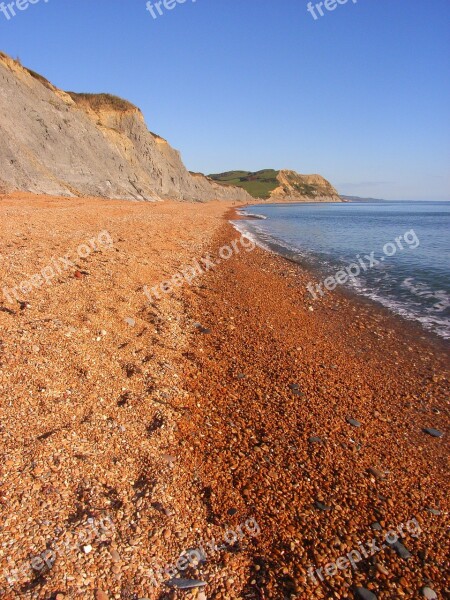 Beach Pebbles Cliffs Chideock South West Dorset