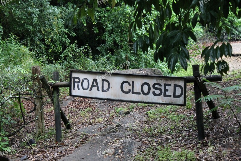 Sign Detour Road Closed Roadblock Free Photos