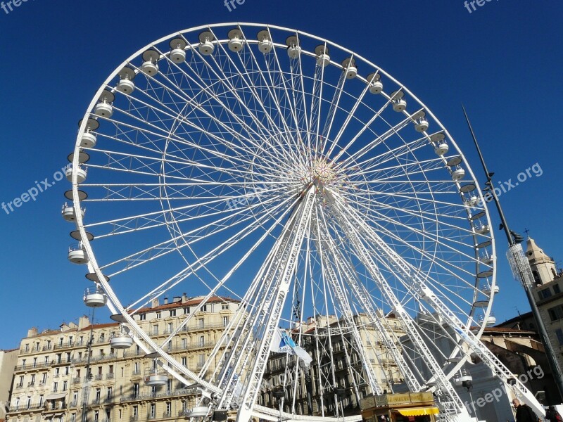 Marseille Ferris Wheel France Port Free Photos