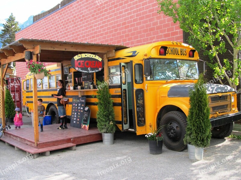 Canmore Alberta Canada Tourism School Bus