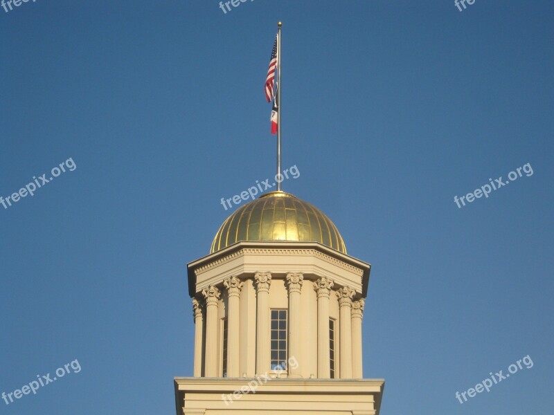 Capitol Iowa Iowa City Gold Flag