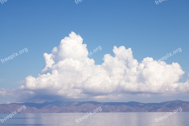 Clouds Sky Water Ocean Greek Islands