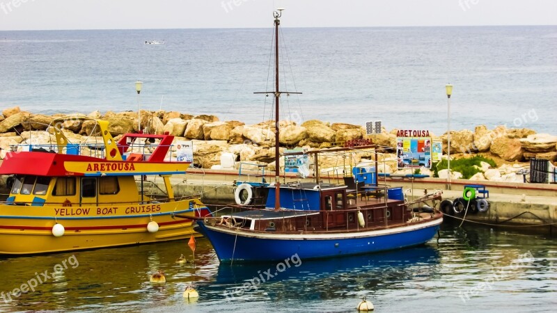 Cyprus Protaras Harbour Cruise Boat Blue