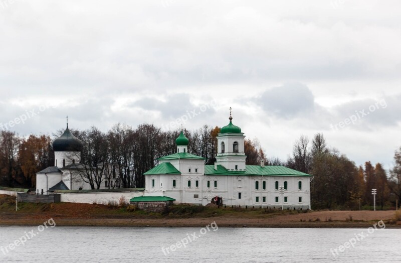 Monastery Mirozhsky Architecture Cross Pskov